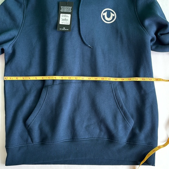 True Religion Brand Jeans Dress Blue Puff Print Pullover Hoodie style 107833 - Picture 3 of 6